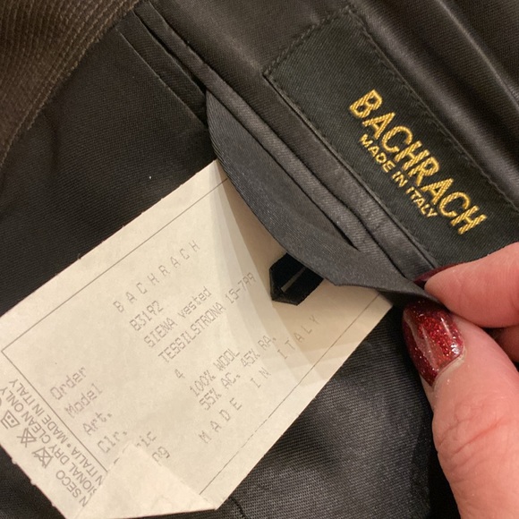 Backrach 3 piece pin striped 3 button wool suit made in Italy size 38R / 31W - Picture 10 of 17